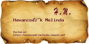 Havancsák Melinda névjegykártya